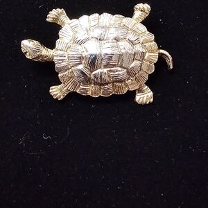 Gold Turtle Brooch